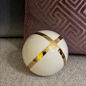 White and Gold Decorative Sphere